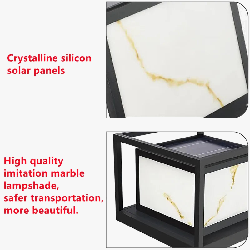 lampe LED solaire moderne pour décoration d'extérieur luxueuse