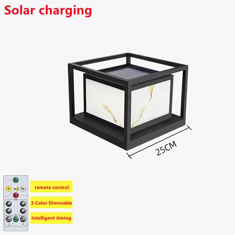 lampe LED solaire moderne pour décoration d'extérieur luxueuse