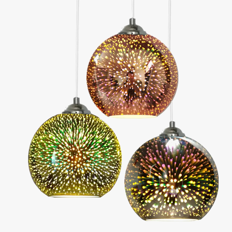lampe led suspendue design nordique moderne décorative feu d'artifice
