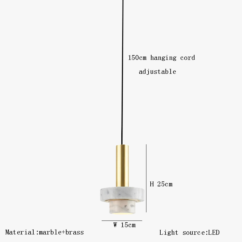 Suspension LED en marbre décorative pour divers espaces