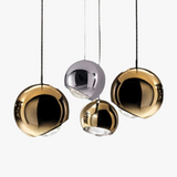 Suspension design LED rotative en métal chromé doré idéale pour bar restaurant café