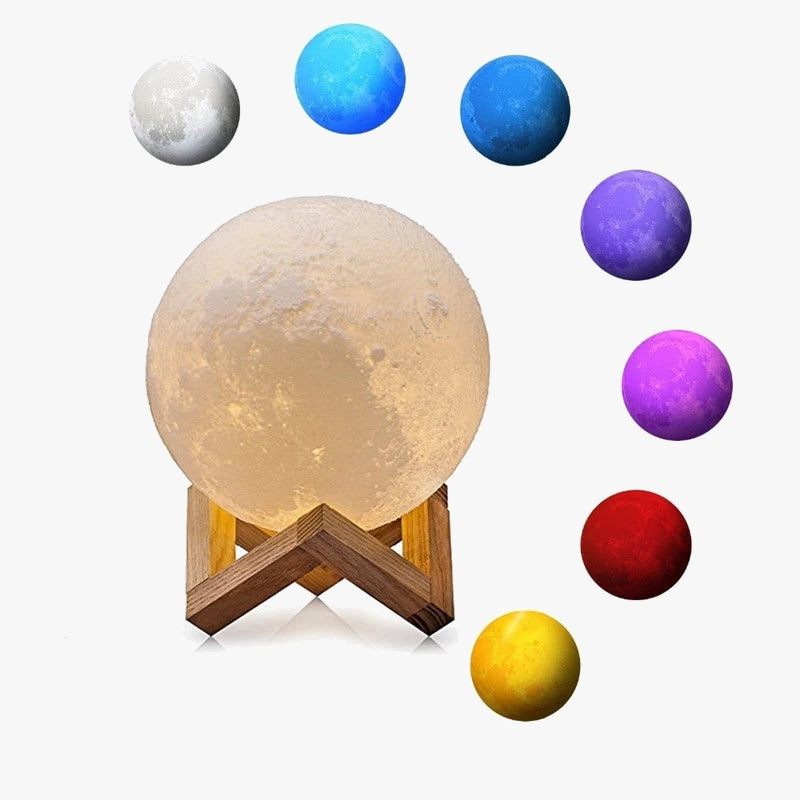 lampe lune 3d rechargeable avec changement de couleur tactile