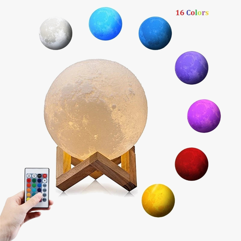 lampe lune 3d rechargeable avec changement de couleur tactile