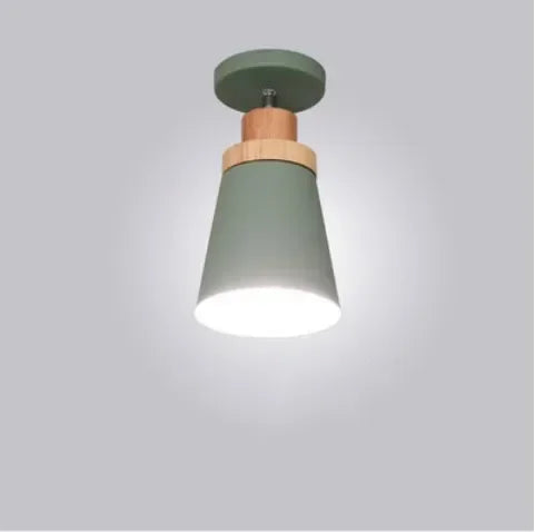 lampe nordique en bois massif style macaron pour restaurant bar