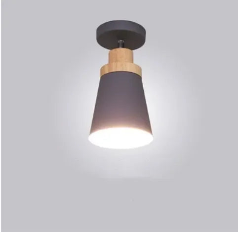 lampe nordique en bois massif style macaron pour restaurant bar