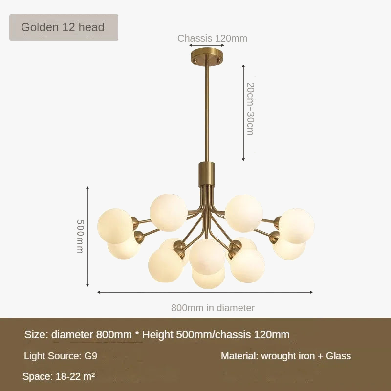 lampe nordique luxe en verre pour éclairage créatif moderne