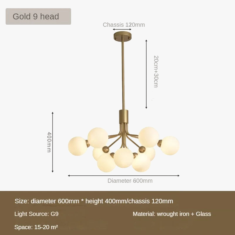 lampe nordique luxe en verre pour éclairage créatif moderne