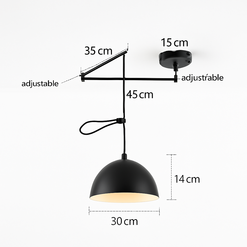 lampe pendante nordique avec conception pliante et culbuteur
