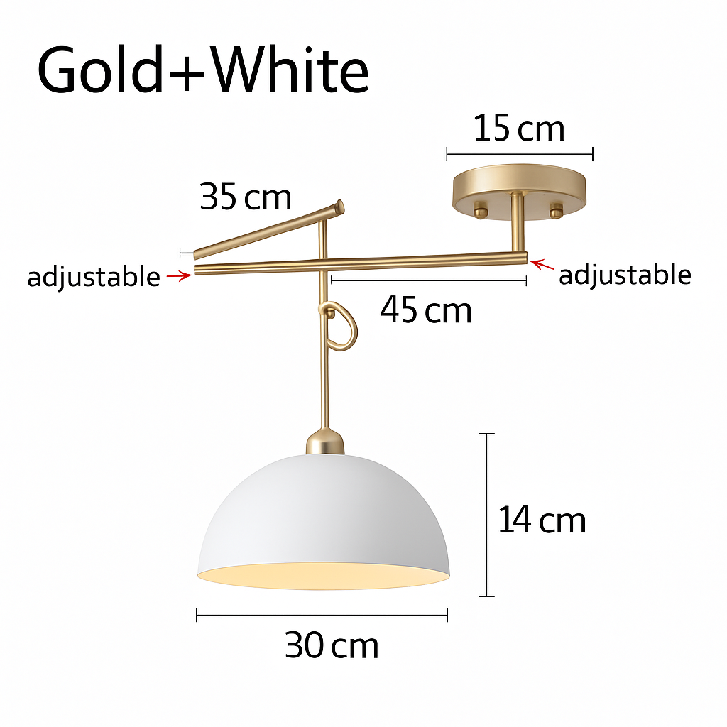 lampe pendante nordique avec conception pliante et culbuteur