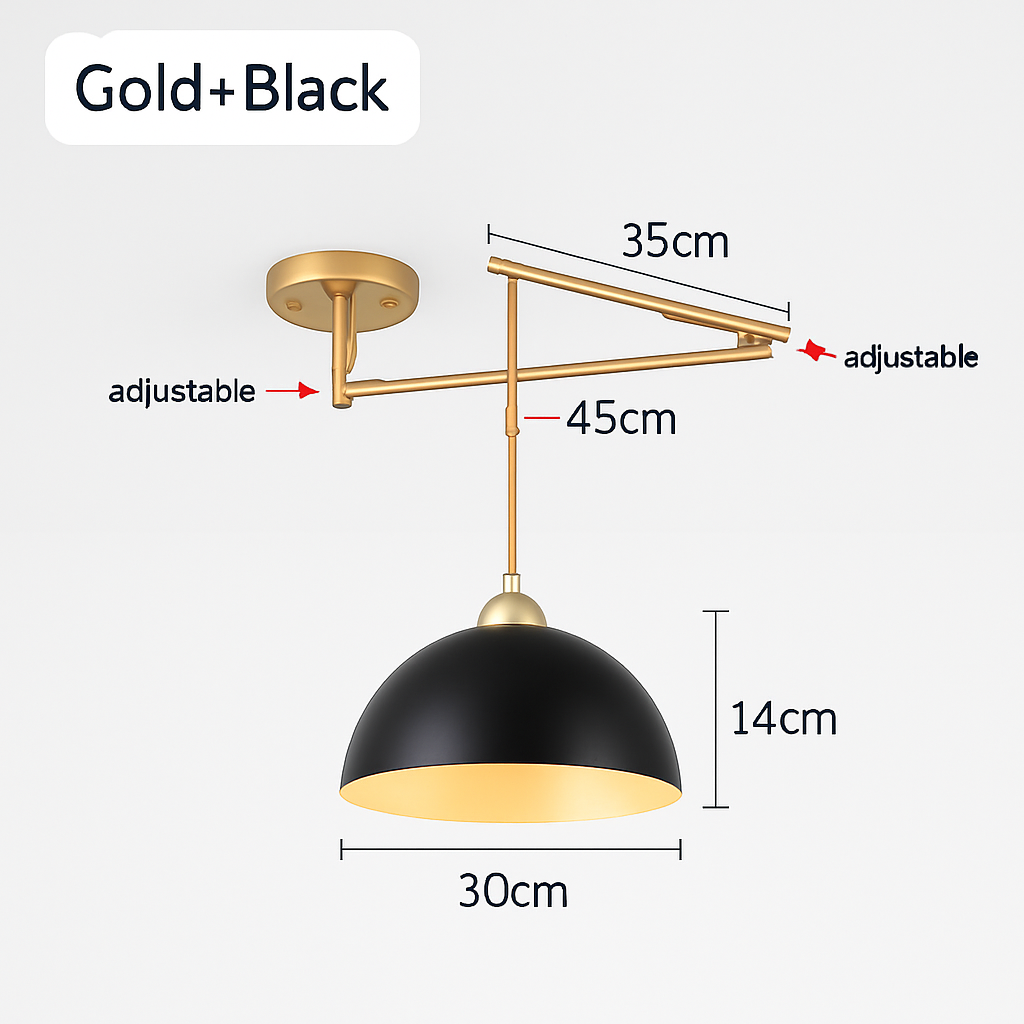 lampe pendante nordique avec conception pliante et culbuteur