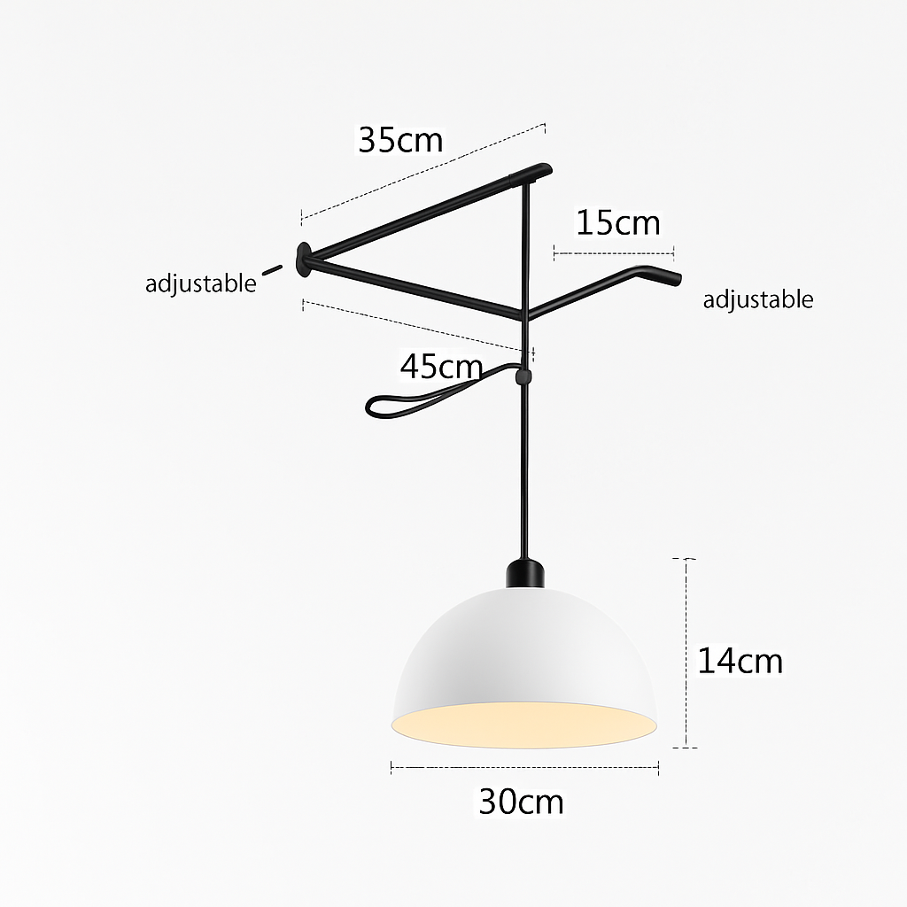 lampe pendante nordique avec conception pliante et culbuteur