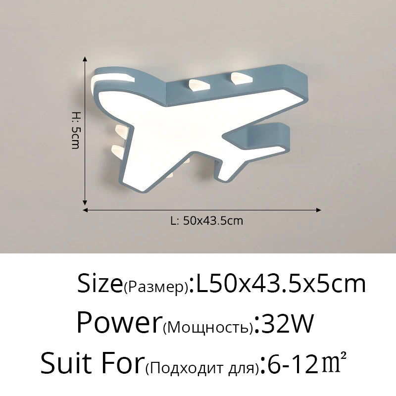 lampe plafond moderne à leds forme avion pour intérieur