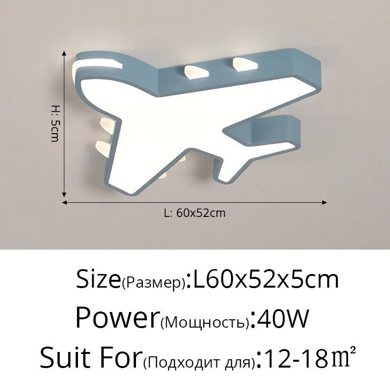 lampe plafond moderne à leds forme avion pour intérieur
