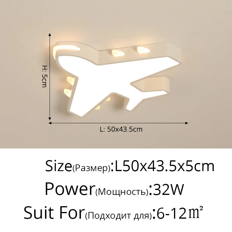 lampe plafond moderne à leds forme avion pour intérieur