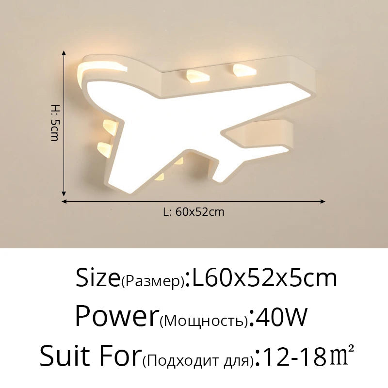lampe plafond moderne à leds forme avion pour intérieur