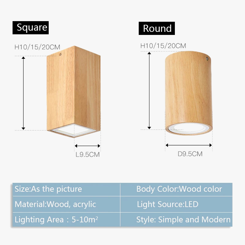 Lampe plafonnier moderne bois surface