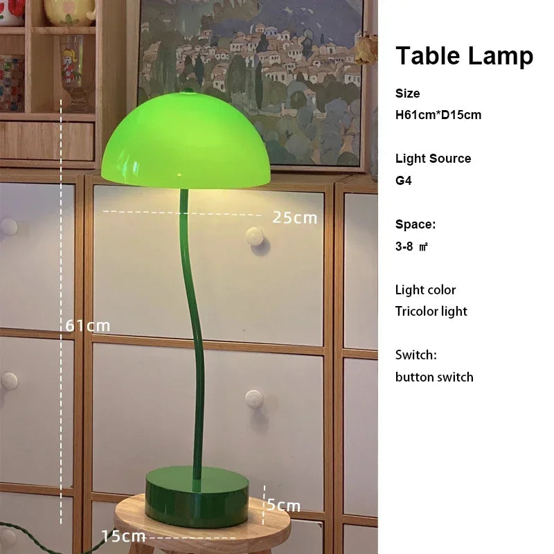 lampe à poser design en forme de germe de soja en verre
