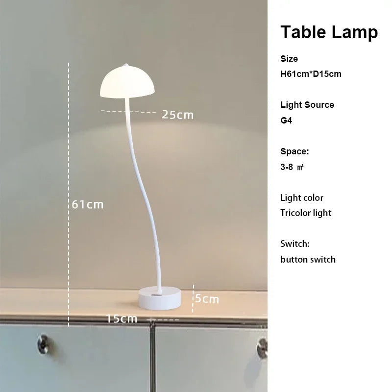 lampe à poser design en forme de germe de soja en verre