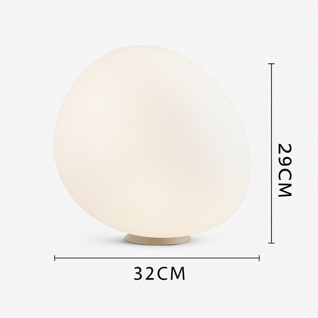 Lampe à poser design LED ambiance galet blanc Decor