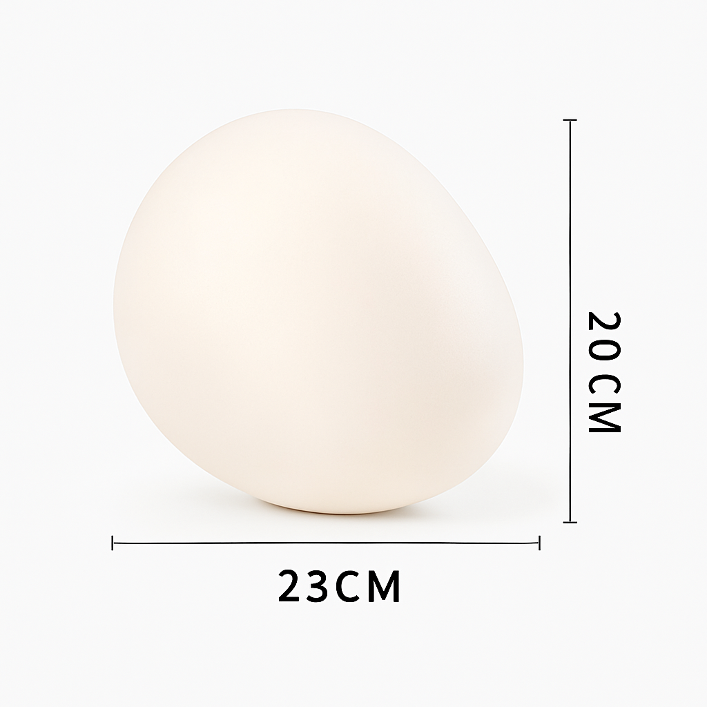 Lampe à poser design LED ambiance galet blanc Decor