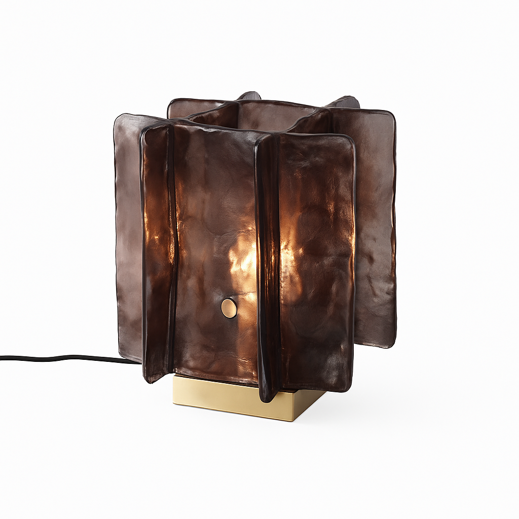 Lampe à poser design LED avec plaque en verre Creative