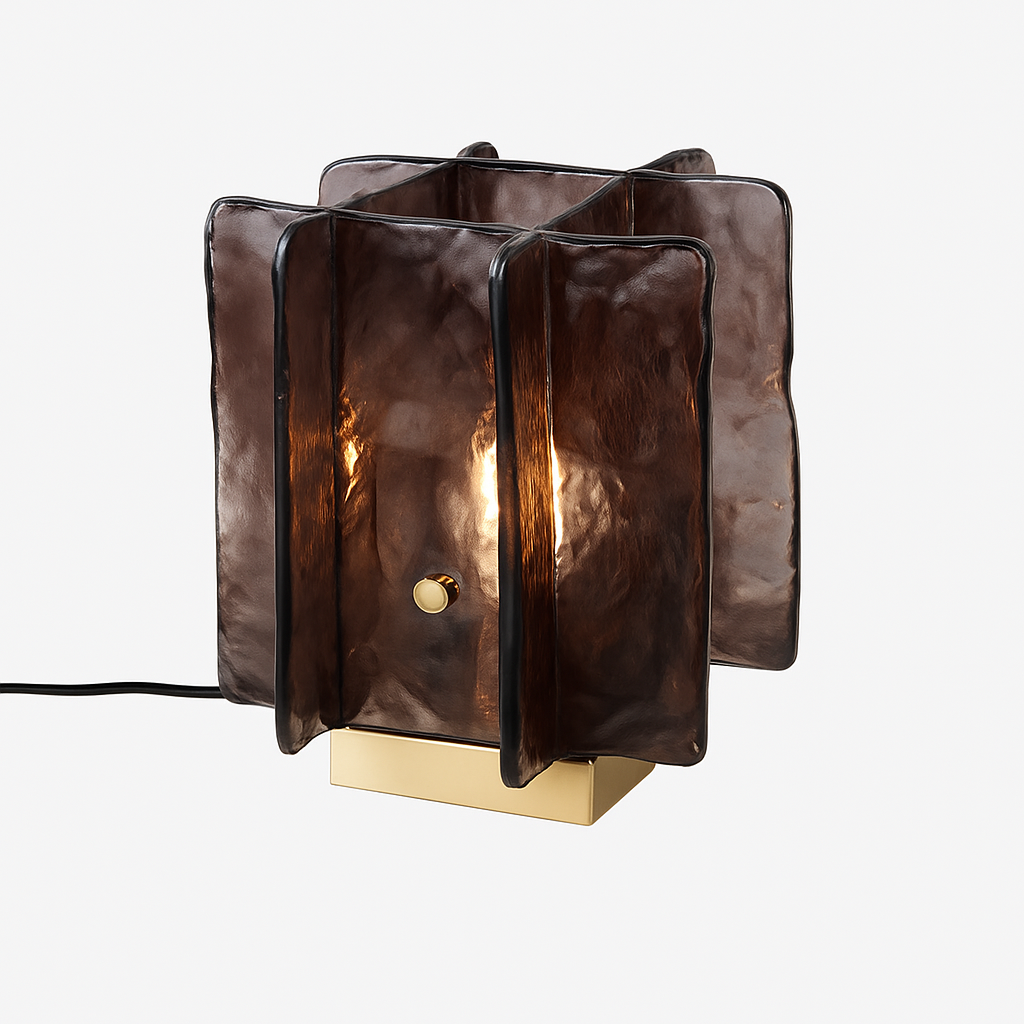 Lampe à poser design LED avec plaque en verre Creative