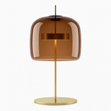 Lampe à poser design à LED en métal doré et abat-jour en verre rétro Light