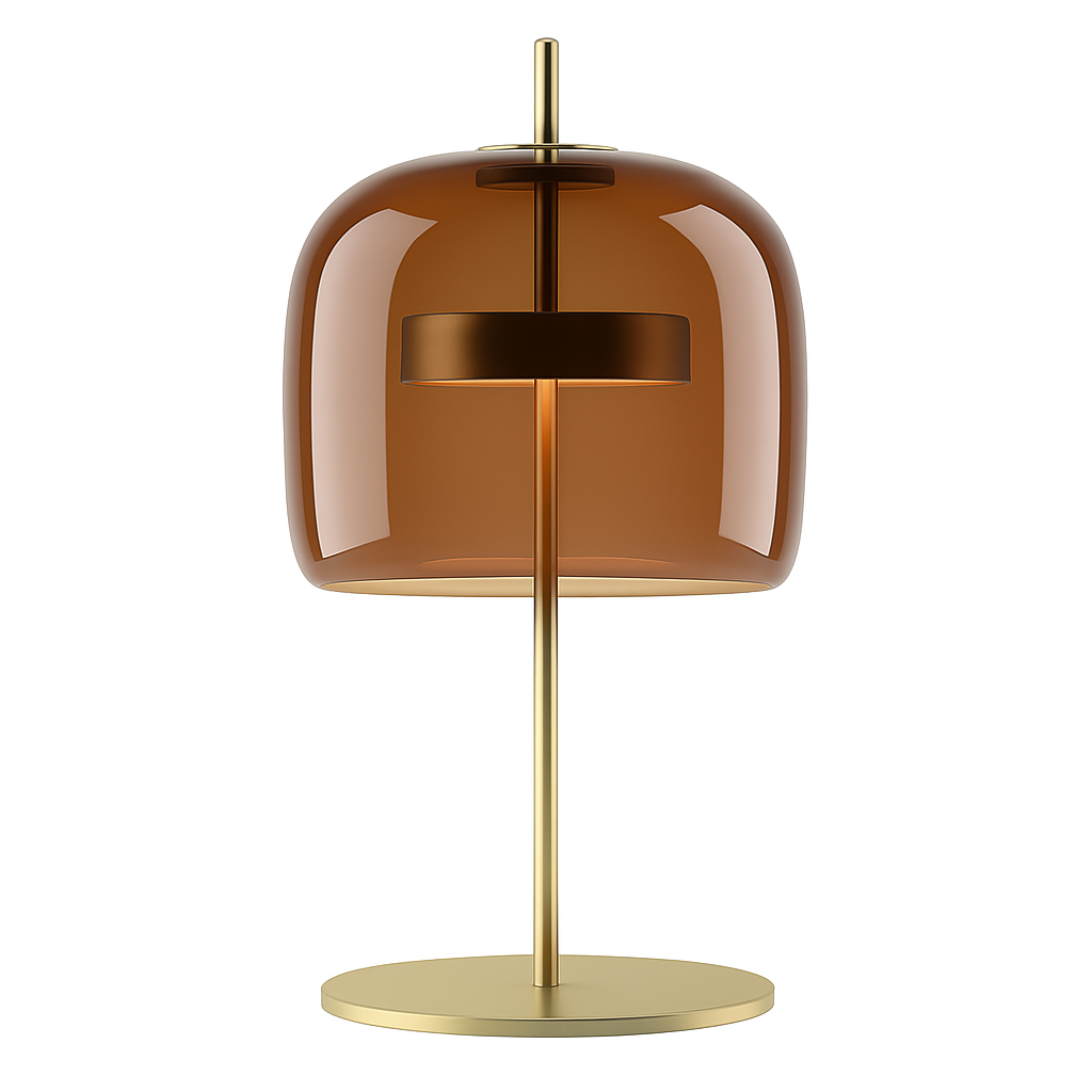Lampe à poser design à LED en métal doré et abat-jour en verre rétro Light