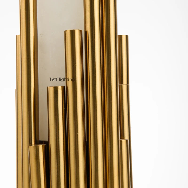 lampe à poser design luxe en marbre et tissu métallique moderne