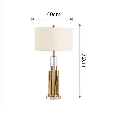 lampe à poser design luxe en marbre et tissu métallique moderne