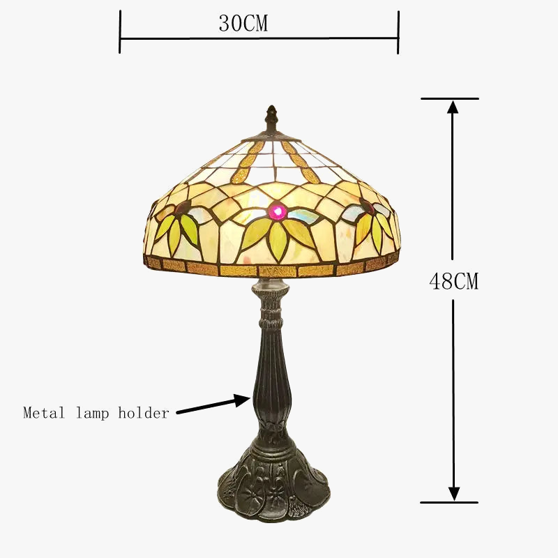 lampe à poser design style tiffany pour lecture et protection des yeux