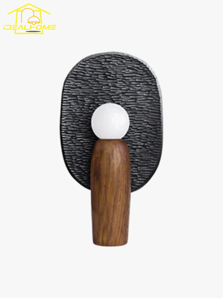 lampe à poser en bois design japonais wabi-sabi vintage décoratif