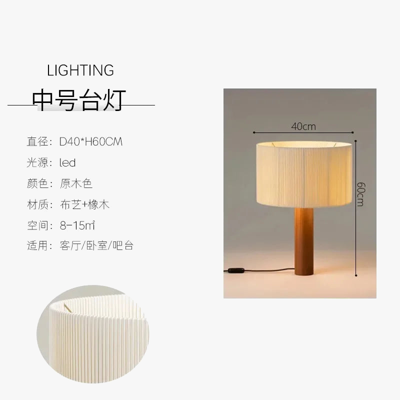 lampe à poser en bois massif style wabi sabi minimaliste