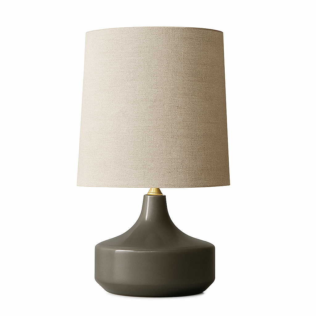 Lampe à poser en céramique design avec abat-jour en tissu Mariage