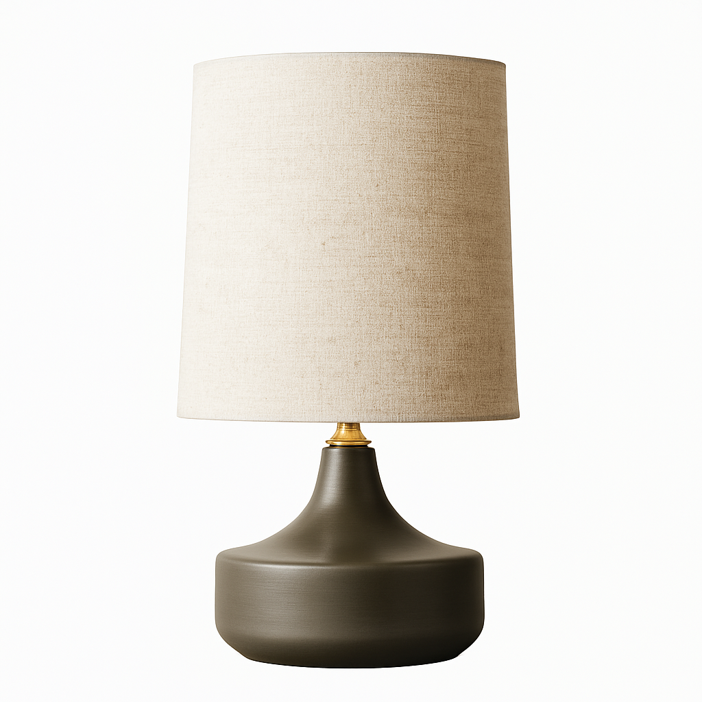 Lampe à poser en céramique design avec abat-jour en tissu Mariage