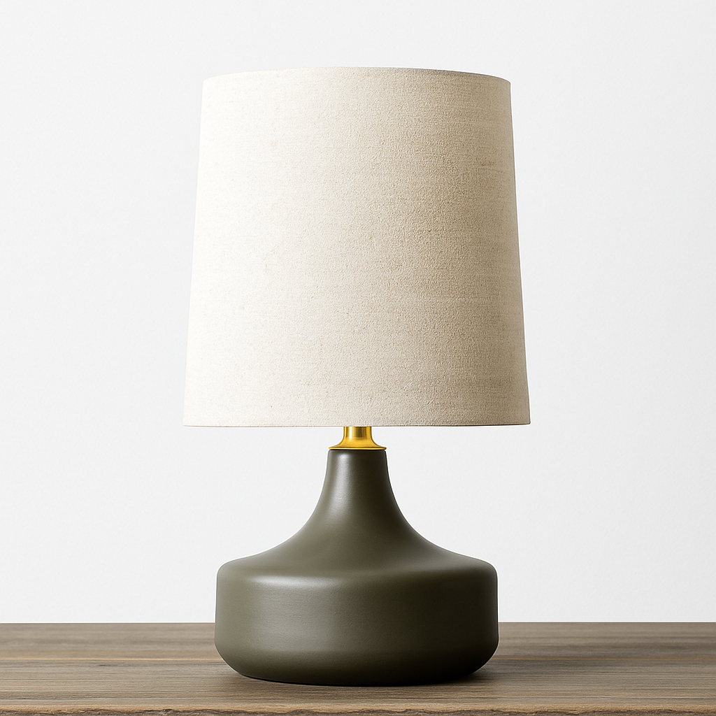 Lampe à poser en céramique design avec abat-jour en tissu Mariage
