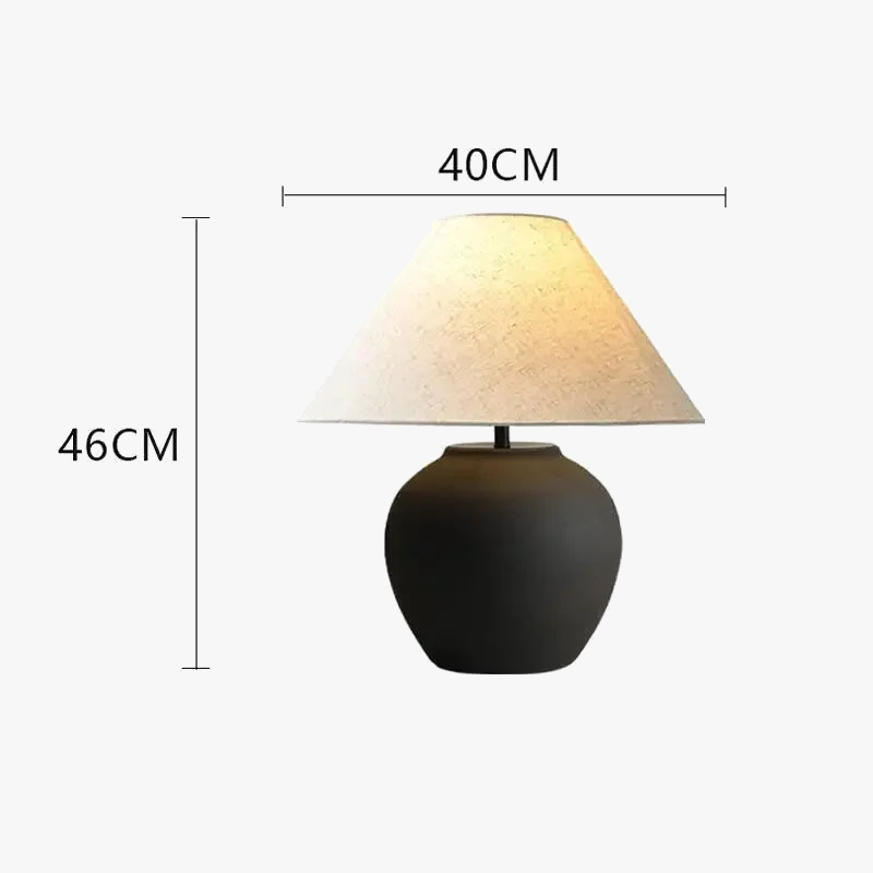 lampe à poser en céramique style wabi-sabi pour décoration intérieure