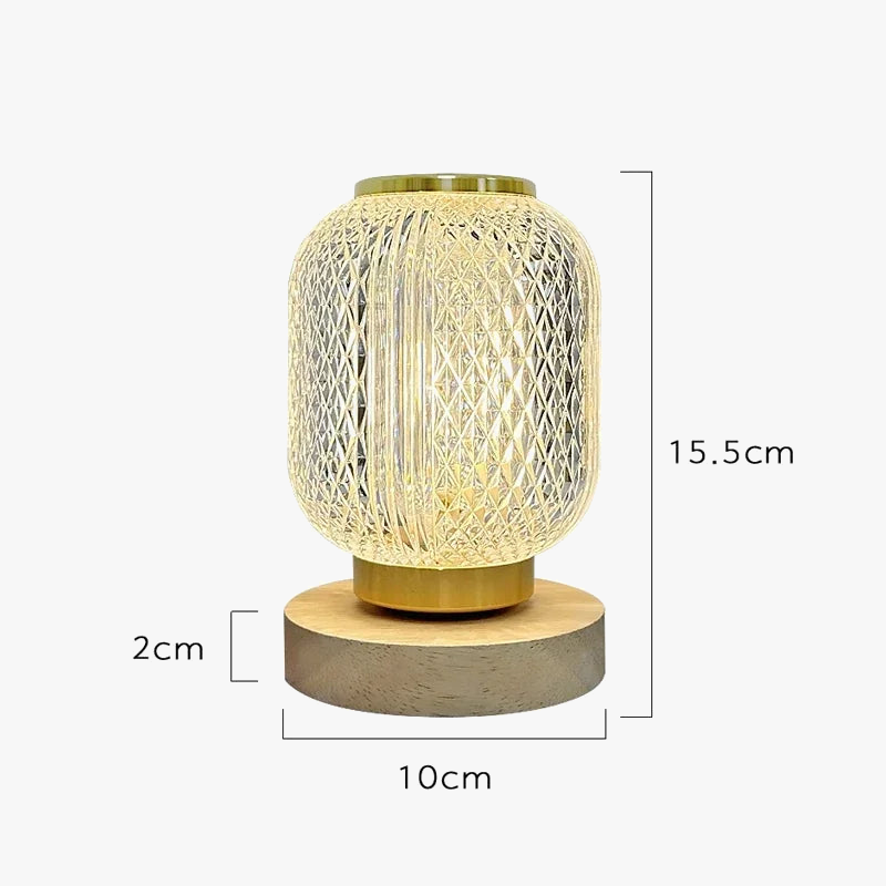 lampe à poser en cristal led rechargeable pour décoration intérieure