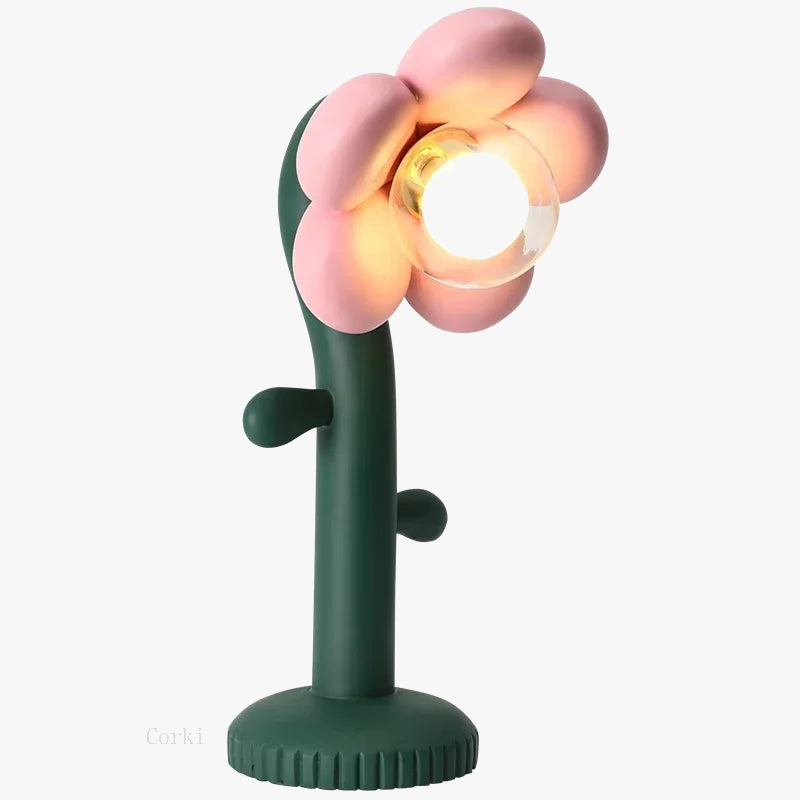 lampe à poser en résine fleurs roses décoratives pour intérieur