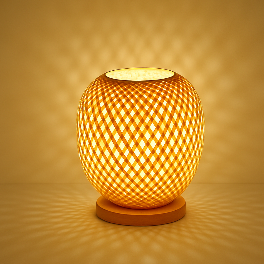 lampe à poser en rotin bambou tricotée à la main décoration intérieure