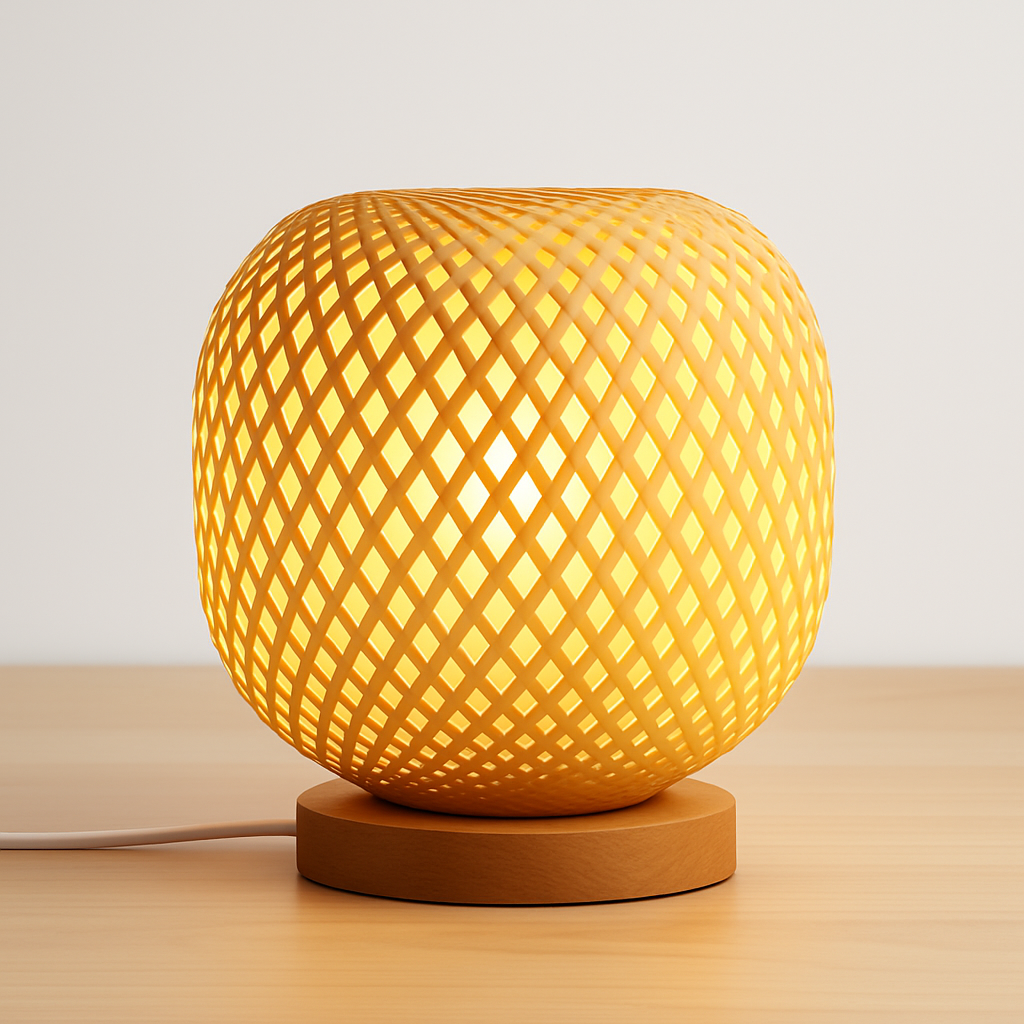lampe à poser en rotin bambou tricotée à la main décoration intérieure