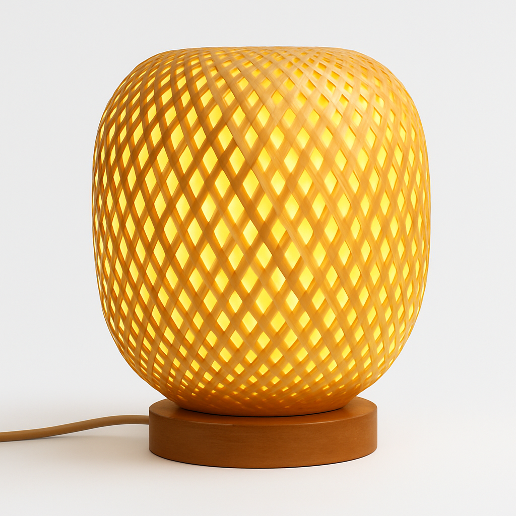 lampe à poser en rotin bambou tricotée à la main décoration intérieure