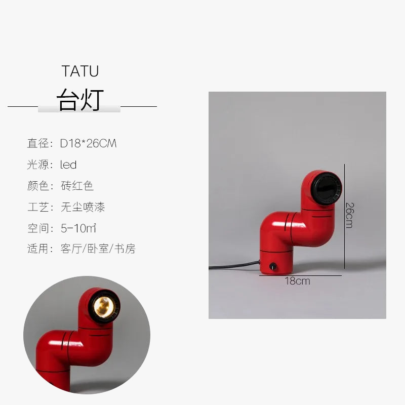 lampe à poser led médiévale design pipe à eau moderne