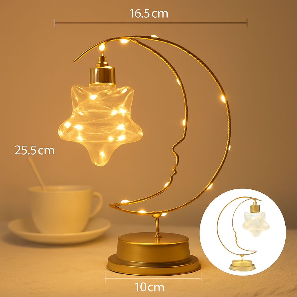 lampe à poser led étoile lune pour veilleuse et bureau