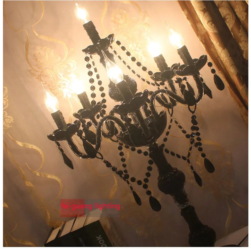 lampe à poser luxe en cristal noir pour un éclairage créatif et romantique