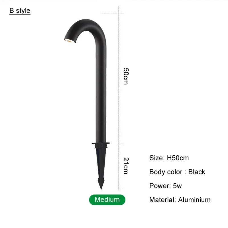 lampe à poser moderne en aluminium pour jardin extérieur étanche