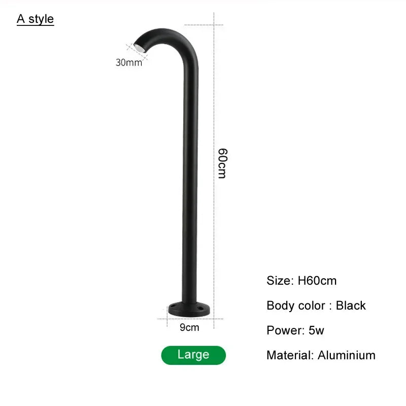 lampe à poser moderne en aluminium pour jardin extérieur étanche