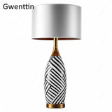 lampe à poser moderne en céramique motif zèbre pour décoration intérieure