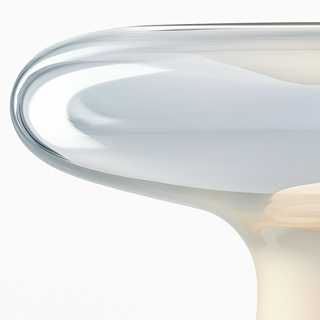 lampe à poser moderne en verre design champignon pour intérieur