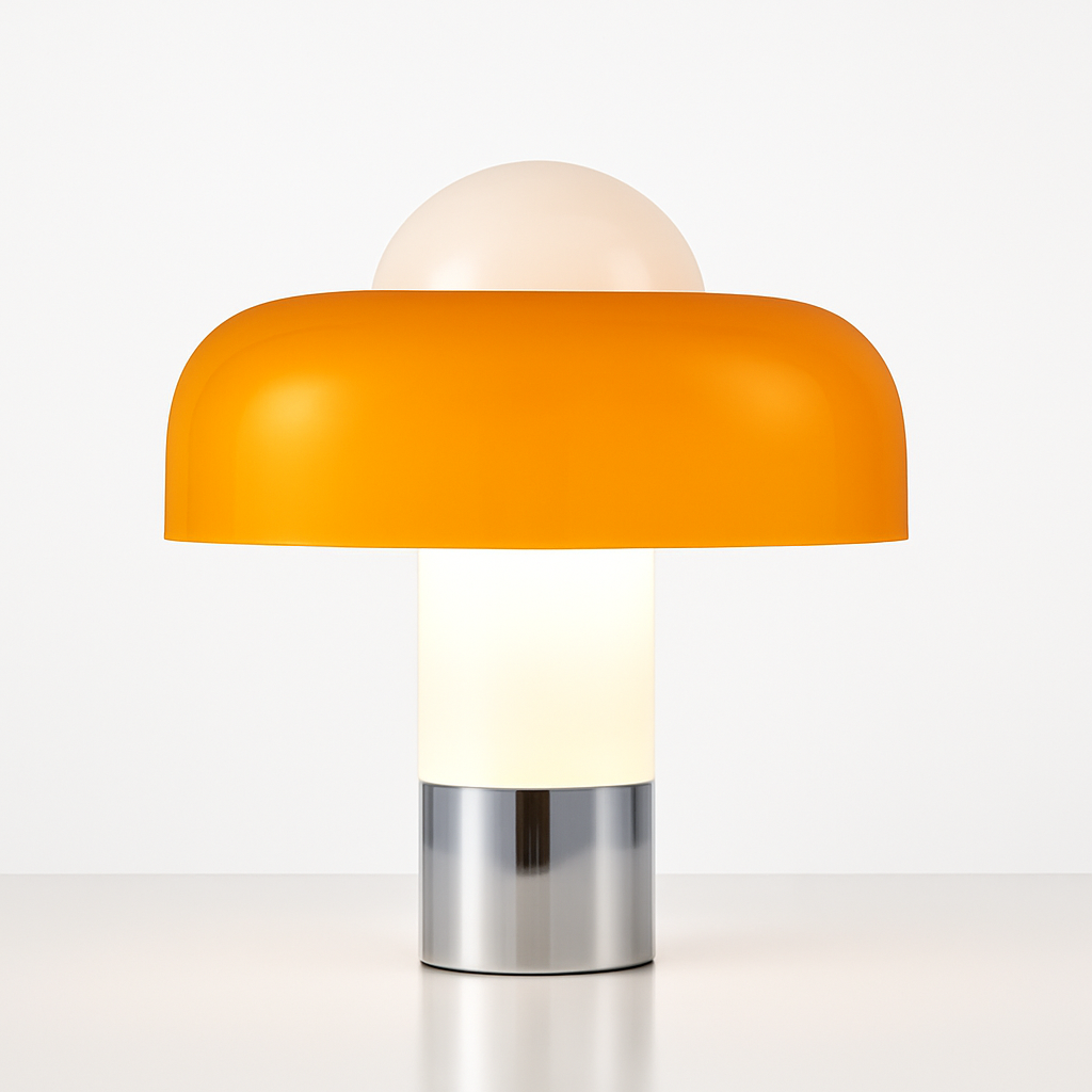 lampe à poser moderne en verre design champignon pour intérieur